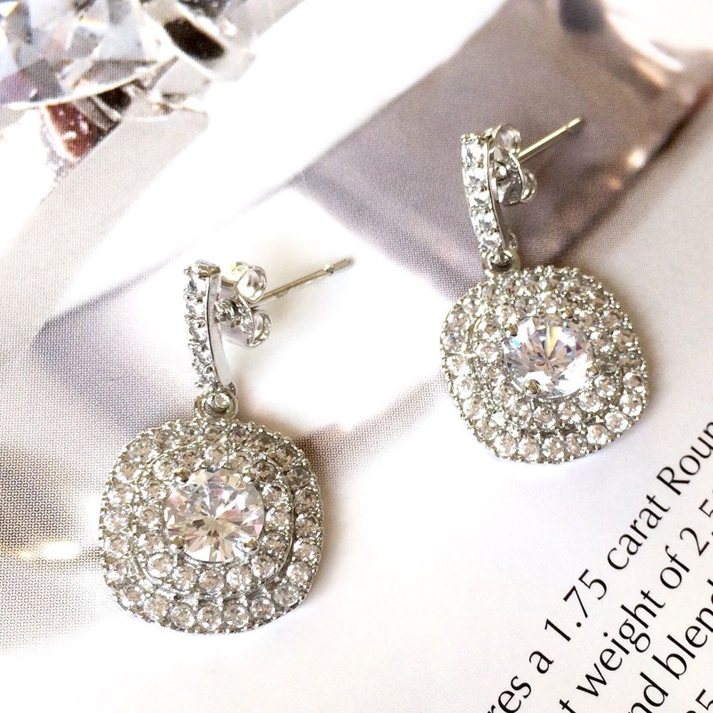 CZ Dangle Earrings.